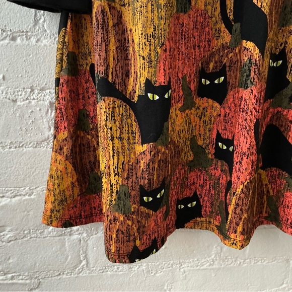 A Walk In The Park Black Cat Theme Open Cardigan 2X Art to Wear Layers Boho Rare - Picture 5 of 8